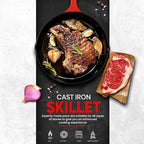 Utopia Kitchen Cast iron Skillets 3 Piece Set,Chefs Pan, Pre Seasoned Cast iron Skillets, 6, 8 & 10 Inches, Easy Use in the Oven, Stove, Grill, or Campfire, Red