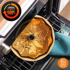 NutriChef 9-Inch Cake Pan - Thick and Heavy Cast Aluminum Bakeware Cake Mold with 2 Layers of Nonstick Coating - French Wreath Design for Uniform Baking Up To 500 Degrees - Easy to Clean, Gold