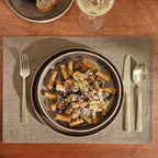 Gibson Elite Liberty Bay 16-Piece Pottery Clay Stoneware Dinnerware Set – Mocha Brown Reactive Glaze, Stackable Plates and Bowls W/Pasta Bowl, Service for 4 – Microwave & Dishwasher Safe