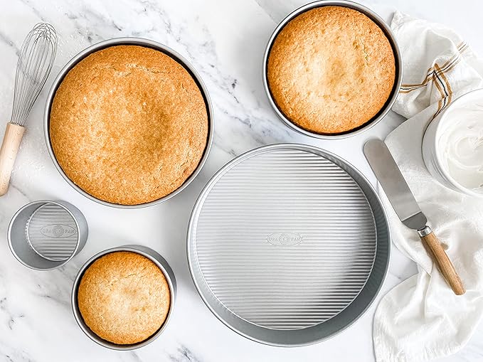 USA Pan Nonstick Round Cake Pan Set of 5 Tiered Cake Pans