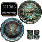 Supa Ant Canning Lids Regular Mouth (100pcs) Decorative Tin Canning Lids Regular Mouth (Royal Worcester) Buckle Proof and Rust Proof - Perfect Fit Can Lid for Mason Jars Canning Supplies