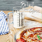 Simax Glass Measuring Cup, 16 Ounce Durable Borosilicate Glass, Easy to Read Metric Measurements, Liter, Milliliter, Ounce, Sugar Grams, Flour Grams, Drip Free Spout, Microwave and Dishwasher Safe