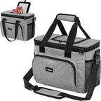 OPUX Soft Cooler Bag, Insulated Collapsible Lunch Cooler Tote for Men Work Camping Beach Travel, Portable Soft Sided Leakproof Waterproof Large Lunch Bag Box with Shoulder Strap 30 Cans, Heather Gray