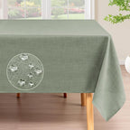 H.VERSAILTEX Linen Table Cloths Square 60 x 60 Inch Premium Tablecloth Spill-Proof Waterproof Table Cover for Dining Buffet Feature Extra Soft and Thick Fabric Wrinkle Free, Sage