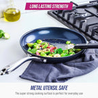 Blue Diamond Cookware Hard Anodized Ceramic Nonstick, 8" Frying Pan Skillet, PFAS-Free, Dishwasher Safe, Oven Safe, Grey