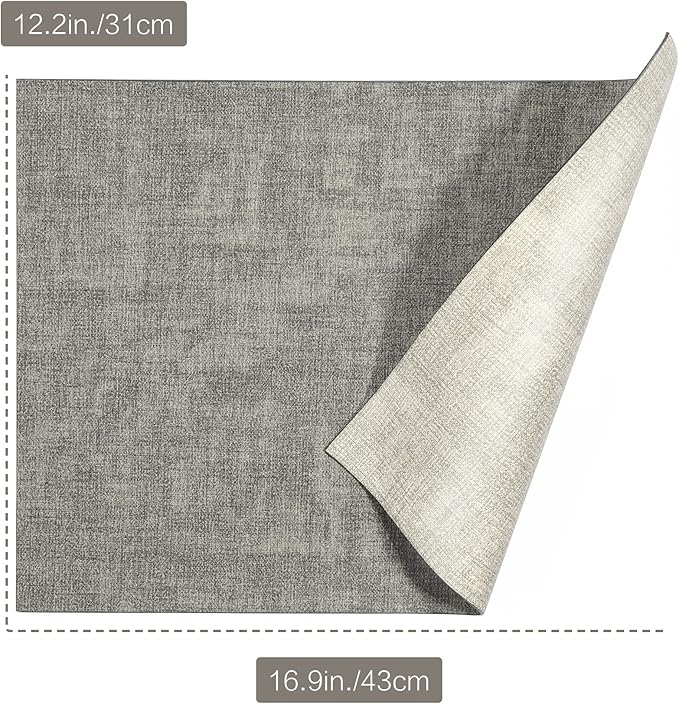 SUEH DESIGN Leather Placemats Set of 6 Reversible Table Mats Heat Resistant Waterproof No-Slip Place Mats for Dining Table Kitchen Parties