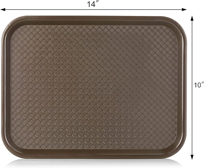 New Star Foodservice Fast Food Tray, Set of 12 (Brown, 10 by 14 Inch)