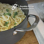 Swiss Diamond Hard Anodized 8 Piece Cookware Set, Nonstick Diamond Coated Hard Anodized Aluminum Cookware Set, Includes Lids, Dishwasher Safe and Oven Safe Cookware Set, Grey