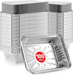 Stock Your Home 2 Lb Small Aluminum Pans with Lids (100 Pack) Foil Pan + Cardboard Lid, Disposable Cookware, Takeout Trays with Lids - To Go Disposable Food Containers for Restaurants & Catering