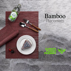 LEXMORE PVC Woven Placemats 12 PCS Wipeable Indoor/Outdoor Table Mats Washable Vinyl Place Mats for Dining Table, Set of 12-Burgundy