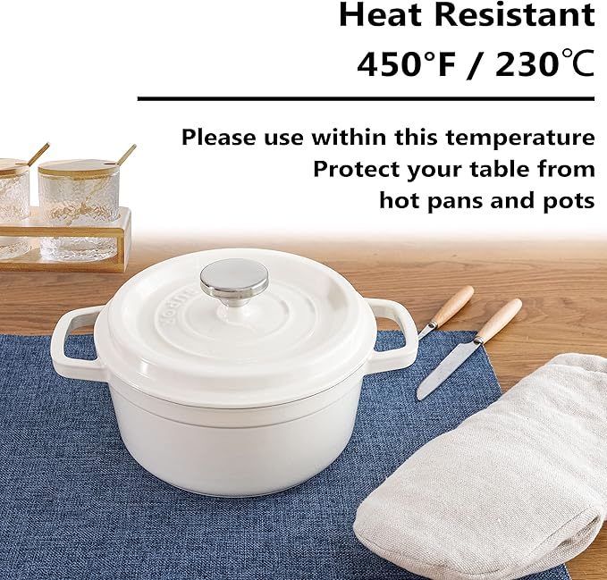 Home Brilliant Set of 8 Placemats Blue Placemats Heat Resistant Dining Table Place Mats Kitchen Table Mats, Navy Blue