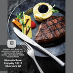 Modern Sleek Silverware Set - 18/10 Stainless Steel Flatware Set for Elegant Dining - Dishwasher Safe Cutlery Set - Built to Last Commitment (40-Piece)