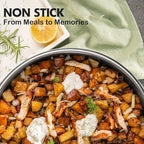 Pots and Pans Set Non Stick, 10 Pcs Hybrid Stainless Steel Cookware Sets, Non Stick Frying Pans, Saucepans, Saute Pan & Stock Pot, PFOA Free Kitchen Skillet,Induction Compatible