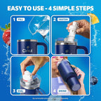 Cirkul 40oz. Midnight Blue Stainless Steel Tumbler with Handle, All-Day StrawSip™, Double-Wall Insulated