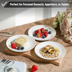 BTaT- White Dessert Plates with Gold Rim, Set of 12, 8", Porcelain, Small Plates for Appetizers, Small Appetizer Plates Ceramic, Dessert Plates Porcelain Dessert Plates Ceramic Dessert Plates