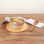 Foil Lux 60 Ounce Pans And Lids, 10 Disposable Pots With Lids - Oven-Ready, Stove Compatible, Aluminum Foil Baking Pans, Freezable, For Outdoor Camping, Vacation, Picnic, And More - Restaurantware