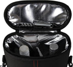 ALLCAMP 2 Bottle Wine Tote Carrier - Insulated Portable Padded Canvas Wine Bag for Travel, BYOB Restaurant, Wine Tasting, Party, Great Christmas Day Gift for Wine Lover，Black