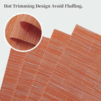 Leetaltree Orange Placemats Set of 4 - Heat Resistant Non-Slip Place mats for Dining Table, Washable Durable PVC Vinyl Woven Table Mats（Orange, 4）