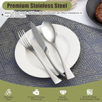 40-Piece Silverware Set for 8, Stainless Steel Flatware Set Food-Grade Silverware Cutlery Set, Include Knife/Fork/Spoon, Mirror Polished, Dishwasher Safe