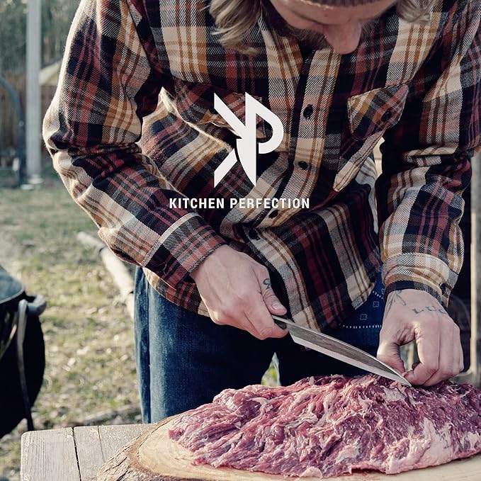 Kitchen perfection Handmade Meat Cleaver Knife For Meat Cutting - Professional 7" Serbian Chef Knife – Made of High Carbon Steel – Hand Sharpen Butcher Knife w/Canvas Sheath, Unique Gifts For Men