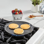 Cuisinart FusionPlus Nonstick Stainless Steel Cookware, 12-Inch Round Griddle Pan with PFAS-Free PURELYSEAR Ceramic Technology, Scratch Proof, Cool Grip Handles, Dishwasher Safe