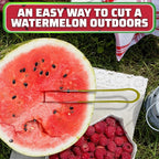 Stainless Steel Watermelon Slicer Tool – 9.05" x 1.5" Watermelon Cutter Tool Cuts 1 In Cubes & Slices – Ergonomic Handle, Mess-Free Fruit Cutting for Cantaloupe, Honeydew, Papaya & Other Summer Snacks
