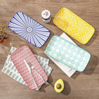 Selamica Ceramic Rectangular Serving Platters Set of 4, 12 Inch Serving Trays/Dishes for Party Entertaining, Rectangular Dinner Plates for Appetizer Salad Dessert Sushi, Assorted Colors