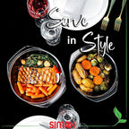 Simax Casserole Dish Set, Set of 2 Casserole Dish with Lid, Round Glass Cookware, Borosilicate Glass, Made In Europe 1 Qt and 1.5 Qt Baking Dishes