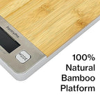 PantryPro Bamboo Platform Digital Kitchen Scale - 11 pounds Capacity LCD Display Grams and Ounces AAA Battery Included (Natural)
