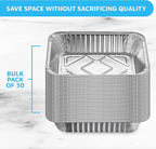 MontoPack Aluminum Foil Pans Half Size Roasting Chafing Pan | Bulk 30 Pack of 9x13 Tins for Cooking, Baking & Catering | Heavy Duty Disposable Cookware Steam Table Trays for Buffet & Food Prepping