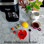 Heart-shaped Coffee Spoon Rest, Mini Coffee Spoon Holder, Small Ceramic Spoon Rest for Coffee Stirrers, Teaspoon, Bar Spoon, Coffee Bar Accessories, Coffee Station (Red+black spoon)