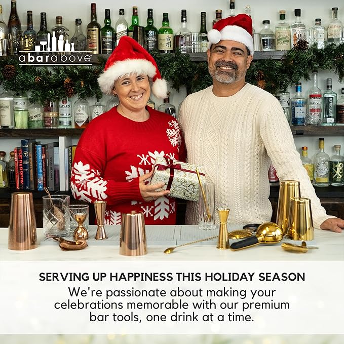 A Bar Above 4-Piece Cocktail Shaker Set, for Professional and Home Bar, Premium Bar Kit Gifts, Includes Strainer, Jigger, Shaker Set, and 4-Hour Cocktail Course