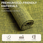 Blue Forest Placemats Set of 4, Dual-Layered Thickened Faux Linen Cloth Place Mats Heat Resistant Machine Washable Wrinkle Free Table Mats Indoor/Outdoor (Lime Green)