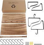 Gurfury Wooden Hanging Pot Rack with 8 Hooks - Farmhouse Style Wall Mount Multifunctional Cookware Organizer Rack Kitchen Storage for Pans Utensils (Natural)