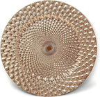 allgala 13-Inch 48-Pack Case Lot Heavy Quality Round Charger Plates-Peacock Rose Gold-HD80363