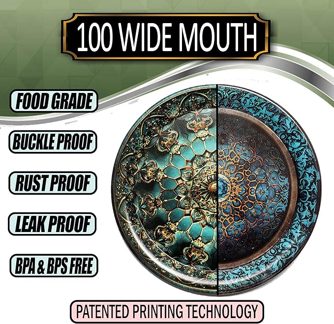 Supa Ant Wide Mouth Canning Lids (100pcs) Decorative Metal Canning Lids Wide Mouth (Royal Worcester) Buckle Proof and Rust Proof - Perfect Fit Can Lid for Mason Jars Canning Supplies