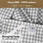 Native Fab 4 Pack Gingham Plaid Kitchen Towels 16"x26" - 100% Cotton Absorbent Washable Tea Towels, Kitchen Cloths, Restaurant Grade Dish Towel with Hanging Loop, Grey White