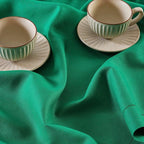 Solino Home Linen Emerald Green Tablecloth 52 x 52 Inch - 100% Pure Linen Square Table Throw - Classic Hemstitch, Machine Washable Table Cloth