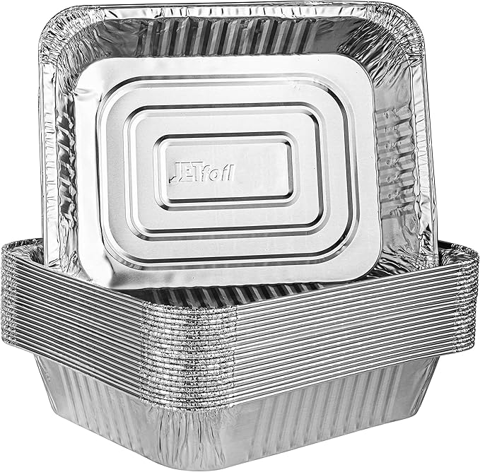 PLASTICPRO Disposable 9 x 13 Aluminum Foil Pans Half Size Deep Steam Table Bakeware - Cookware Perfect for Baking Cakes, Bread, Meatloaf, Lasagna Pack of 20