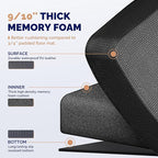 FEATOL 2 Packs Anti Fatigue Mats for Kitchen Floor – 9/10 Extra Thick Standing Cushioned Desk Mat Memory Foam, Ergonomic Floor Padded at Home, Kitchen, Office, Garage – NOT PVC (17" x 24", Black)