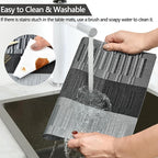 Placemats Set of 4 - Washable Easy Clean Vinyl Placemats - Heat Resistant PVC Place Mats for Dining Table - (Black and Gray, 4)