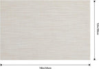 Leetaltree Beige White Placemats Set of 8 - Heat Resistant Non-Slip Place mats for Dining Table, Washable Durable PVC Vinyl Woven Table Mats（Beige White, 8）