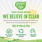 GreenLife Soft Grip 1QT and 2QT Saucepan Set, Healthy Ceramic Nonstick, Non Toxic PFAS & PFOA-Free, Dishwasher Safe, Glass Lids, Stay-Cool Handles, Easy Clean Cookware, Kitchen Essentials, Blue