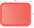 New Star Foodservice Fast Food Tray, Set of 12 (Red, 10 by 14 Inch)