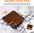 Herogo 8 x 8 Baking Pan Set of 2, Non-Stick Square Cake Pan for Oven, Stainless Steel Black Lasagna Brownies Casseroles Cakes Bakeware, Dishwasher Safe