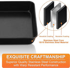 Herogo 8 x 8 Baking Pan Set of 2, Non-Stick Square Cake Pan for Oven, Stainless Steel Black Lasagna Brownies Casseroles Cakes Bakeware, Dishwasher Safe