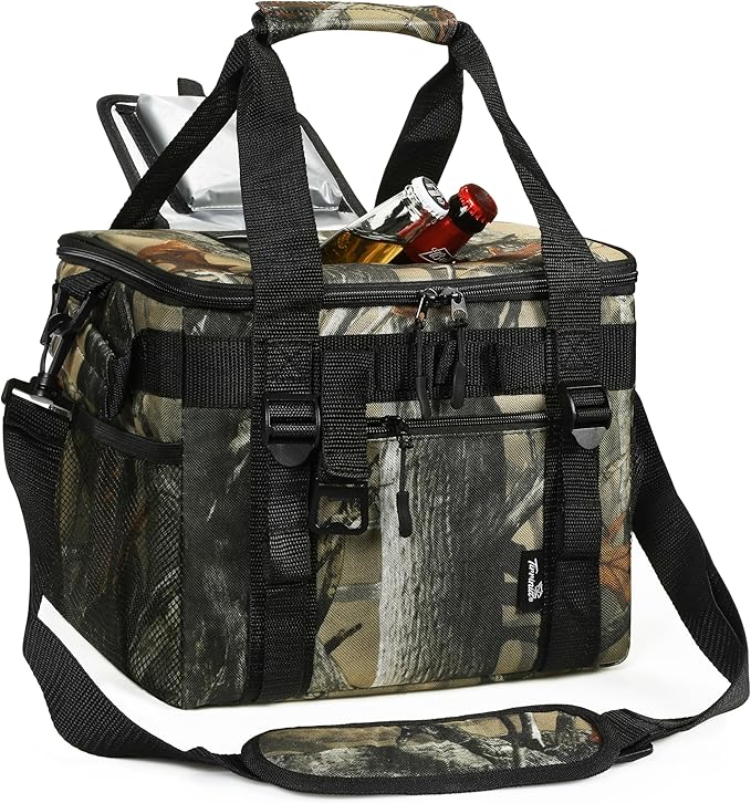 Tirrinia Large Insulated Cooler Bag - Outdoor Leakproof Cooler Box for Women & Men - Portable Freezer Bag with Adjustable Shoulder Strap for Camping, Picnic, Golf, Beach