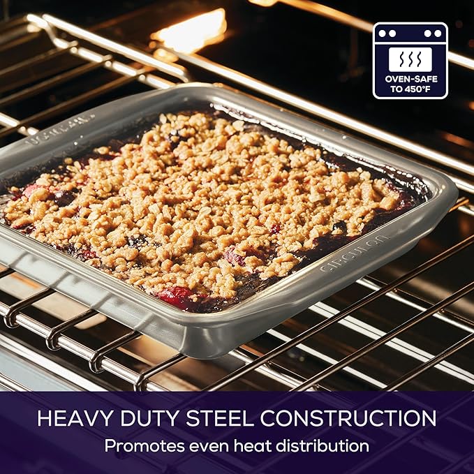 Circulon Nonstick Bakeware Baking Pan / Cake Pan, Square - 9 Inch, Gray