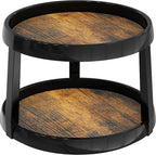 Simple Houseware 10-Inch 2 Tier Lazy Susan Multifunctional Organizer, Rustic Brown