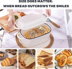 4.6 Quart Dutch Oven for Sourdough Bread Baking, Combo Oval Enameled Cast Iron Bread Pan with Lid, Bread Dutch Oven for a Crispy Crust, White